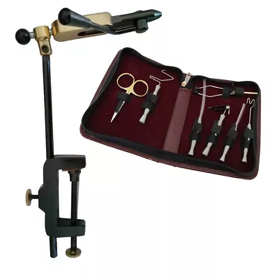 Bobbin Finisher Scissor Hackle Hair Stacker Fly Fishing Tying Tools Vise Set Kit • $51.99