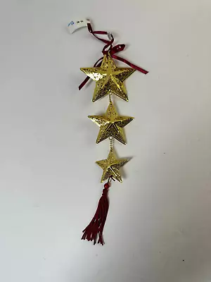 Vintage Disney Metal 3 Tier Gold Star Holiday Christmas Ornament NWT • $15