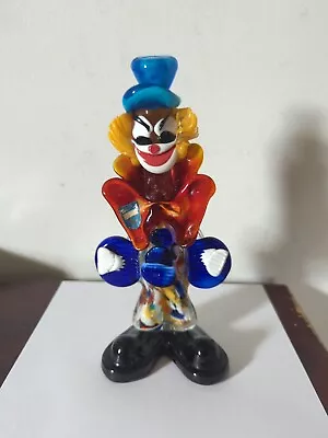 Vintage Murano Hand-Blown Glass Colorful Circus Clown Figurine AS IS Read • $29.99