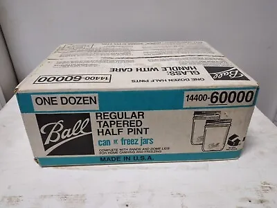 Vintage Unopened NEW Ball Glass Mason Jars 8oz 12-Pack Case Dome Lids Bands Rare • $39.99