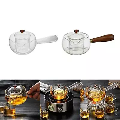 Rotating Tea Maker Glass Teapot With Infuser 450ml Detachable Blooming Tea Maker • £13.03
