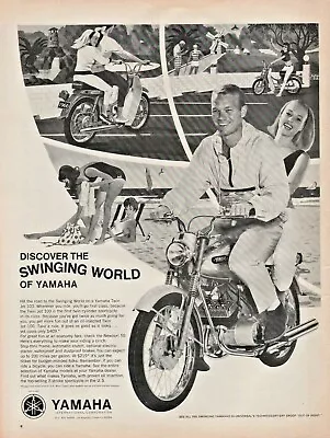 1966 Yamaha Twin Jet 100 & Newport 50 - Vintage Motorcycle Ad • $12.10