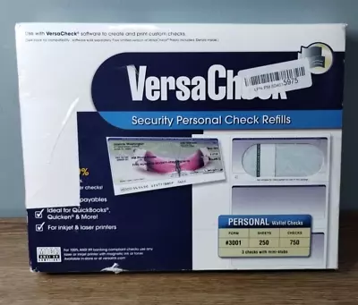 VersaCheck Security Personal Check Refills Green : Form #3001 Personal Wallet • $17.95