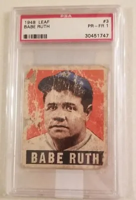 1948-1949 Leaf Babe Ruth PSA 1 Rare! Ebay Authenticated! • $1800