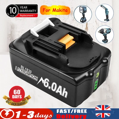 £20.99 • Buy 6Ah Replace Battery For Makita BL1830 BL1850 BL1835 LXT400 BL1815 Cordless Drill