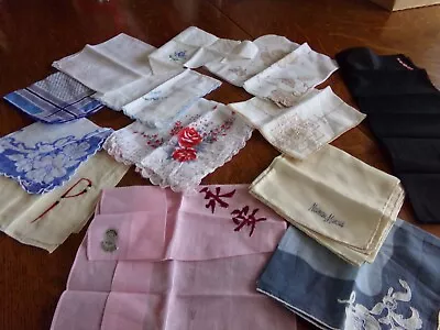 13 Very Nice Women's Hankies Cotton Some Unused Nice Vintage Lot. • $9