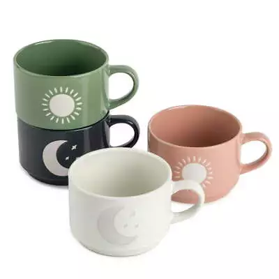 Stackable Ceramic Coffee Mug 11 Fl Oz 4-Pack • $15.10