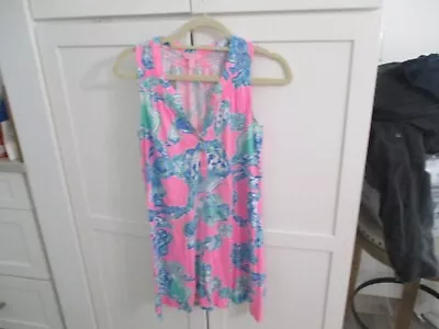 Ladies  Lilly Pulitzer Size Small  Colorful Coral  Tropic Pink Nightgown Coverup • $19.99