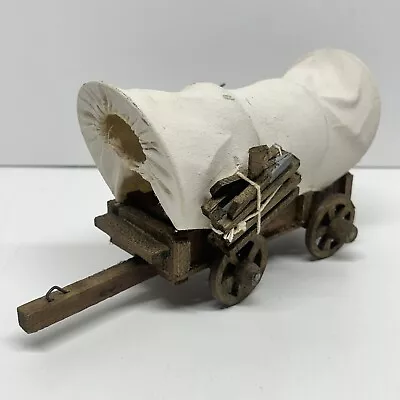 $21.55 • Buy Covered Wagon Wooden Conestoga Model 9.5  Handcrafted Working Wheels Vintage
