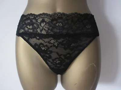 Brand New Ex M&S Black Lace High Leg Knickers Sizes 6-8-12 • £3.49