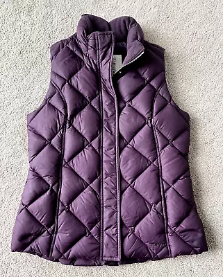 Eddie Bauer Vest Womens Medium Tall Premium Goose Down Puffer 700 EB Purple • $34.88