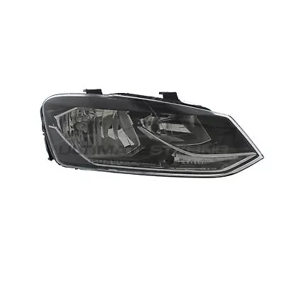Headlight VW Polo Mk5 6R 2014-2018 Black Inner Halogen Headlamp Drivers Side • $149.28