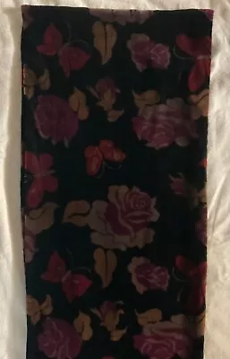 Chelsey By Joseph Black Velvet W Butterfly & Roses Scarf 11 X 56” • $19.99