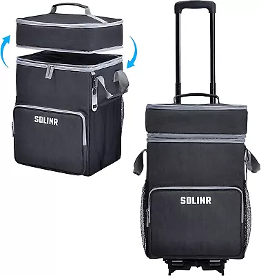 72-Can Large Rolling Cooler Leakproof Insulated Soft Cooler Bag With Wheels And • $74.99