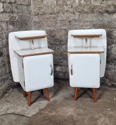 Pair Of Vintage Mid Century Kitch Bedside Tables - FREE UK DELIVERY  • £295