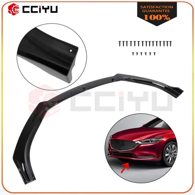 $41.55 • Buy Fits 2014-2018 Mazda 6 Front Bumper Splitter Spoiler Lip 3pcs Gloss Black