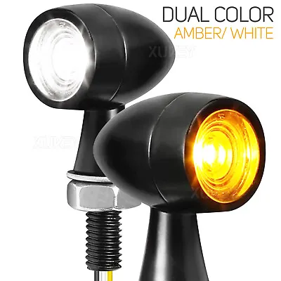 2x Black 8mm Universal Motorcycle LED Mini DRL Running Turn Signal Light Blinker • $12.99