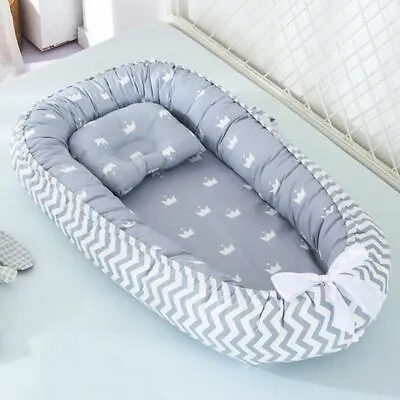 Baby Nest Bed Portable Foldable Cotton Crib Cradle Travel Bassinet Bumper Pillow • $77.98