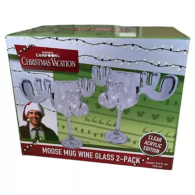 Warner Bros. National Lampoon's Christmas Vacation Wine Glass Moose Mug 2 Pack • $25