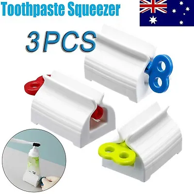 3PCS Toothpaste Squeezer Bathroom Tube Dispenser Seat Easy Stand Rolling Holder • $10.49