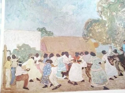 Vintage Painting Paper 1932 Print Poster Wall Art Picture People Dancing Photo  • $35