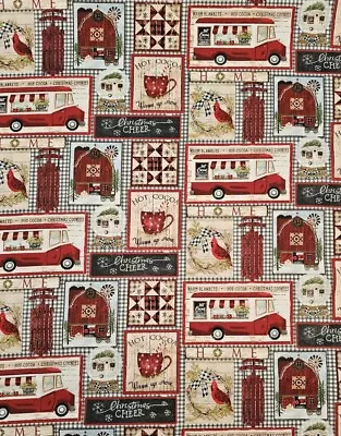 3 Wishes - Christmas Home Patch -  Quilting Fabric - Food Truck Barns & Campers • $11.69