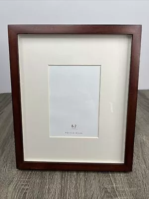 New! Pottery Barn Wood Gallery Frame Espresso Brown Displays 5x7 Photo Open Box • $44
