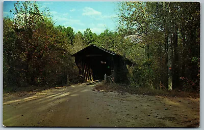 Postcard Alabama AL Meadows Mill Covered Bridge Hallawakee Creek Lee Cty UNP A1 • $4.97