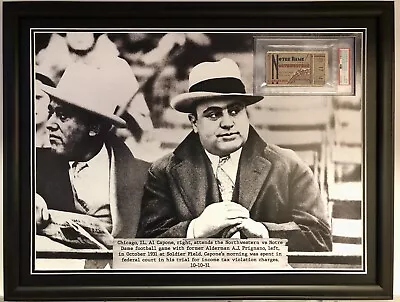 $850 • Buy 1931 Al Capone Notre Dame Northwestern Framed PSA Ticket Graphic