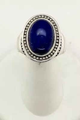 925 Sterling Silver Oval Shaped Lapis Lazuli Woman's Ring 10 Grams Size 6 • $48.99