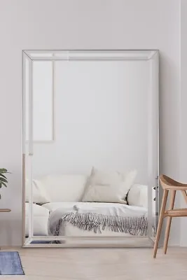 £409.99 • Buy Extra Large Full Length Silver All Glass Wall Mirror 6FT7 X 4FT7 202cm X 141cm