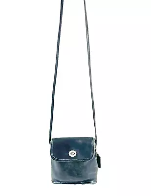 Coach Vintage Tango 9049 Black Leather Small Crossbody Bag Purse Turn Lock • $66.23