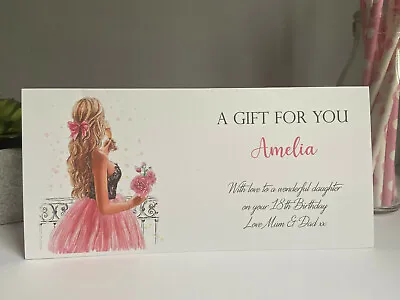 Personalised Birthday Wallet Gift Card Ladies Gift Voucher 16th 18th 21st 30th • £3.40