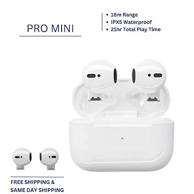 Pro Mini Bluetooth 5.0 Wireless Gaming Earbuds Headset TWS Waterproof New -White • $11.99