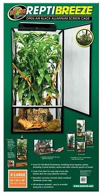 ZOO MED REPTIBREEZE SCREEN TERRARIUM - EXTRA LARGE - 24 X 24 X 48 IN • $149.99