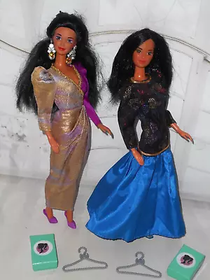 Vintage Barbie 1980s TROPICAL MIKO In SF #9143 & 1990's SUN JEWEL KIRA In OSCAR • $19.99