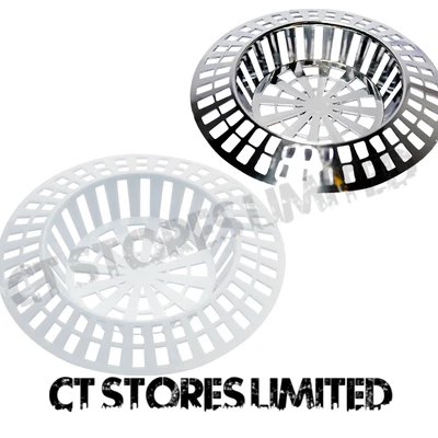 £2.48 • Buy New White/Chrome 32mm/41mm Sink Strainer Food Catcher Trap Hair Gauze