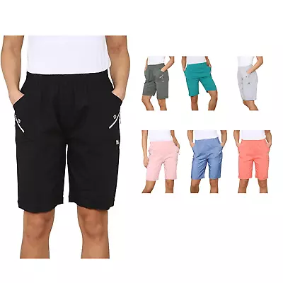 Women’s Shorts Pants Stretch Pull On Yoga Running Summer Crop Pedal Pusher • £12.99