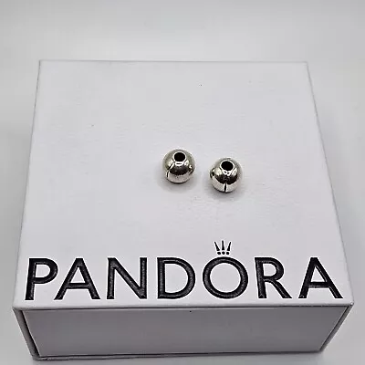 Genuine Pandora 2X Pair Of Ball Sphere Clip Charm ALE 925 #791000 • £20