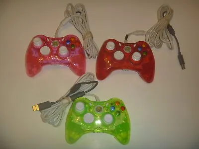 $49.95 • Buy Microsoft Xbox 360 Rock Candy Wired Controller 037-010 Red Pink Green & Set Of 3