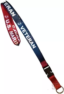 Marine Corps Neck Lanyard Keychain W Quick Release Buckle VETERAN Red Blue USMC • $9.97