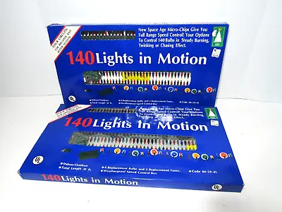 2 Packs 140 Lights In Motion Chasing String Multi Color Christmas 50ft Vintage • $59.95