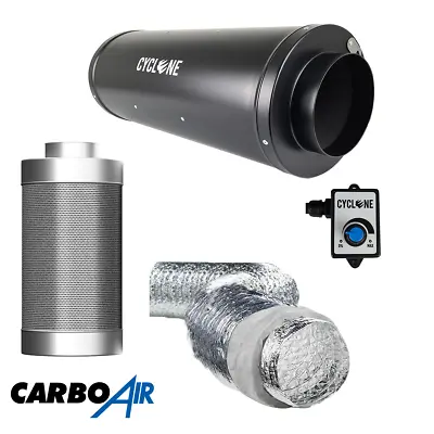 £387 • Buy Cyclone EC Silenced Fan CarboAir Carbon Filter Acoustic Ducting Filter Kit