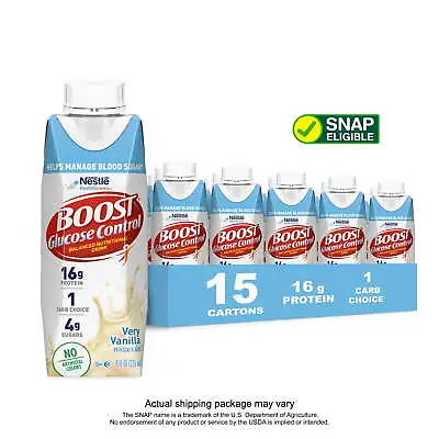 Glucose Control Nutritional Drink Very Vanilla 15 - 8 Fl Oz Cartons • $24.85