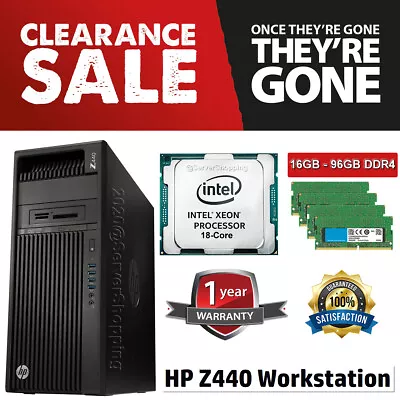 HP Z440 Workstation 14-CORE E5-2683v3 E5-2697v3 96GB DDR4 3.50GHz 960GB SSD 2.5 • £242.41