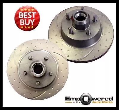 DIMPLED SLOTTED FRONT DISC BRAKE ROTORS For Fairlane ZG ZH ZJ ZK ZL 1975-88 • $246.03