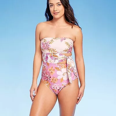 Women's Garden Floral Print Full Coverage One Piece Swimsuit - Kona Sol • $7.99