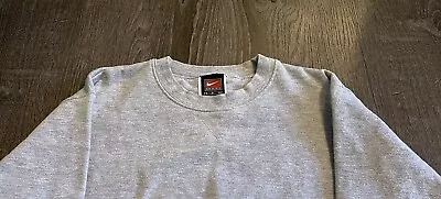 Vintage 90s Y2K Nike Sweatshirt Blank Travis Scott Gray Small • $23.99