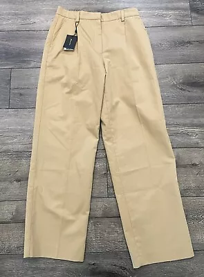 NWT Women's Massimo Dutti Pants Pleats Chino Dark Tan Size 4 New • $29.99