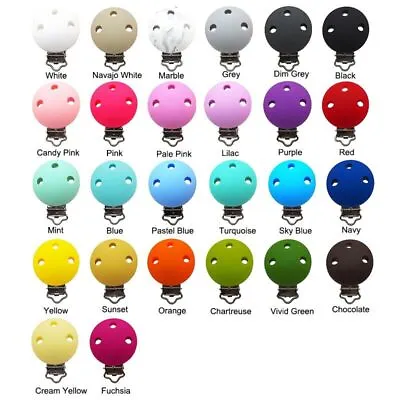 Silicone Pacifier Clips DIY Round Bear Dummy Draft Toy Accessories Clip 10pcs Se • $46.11